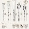 imageKINGSTONE Silverware Set Luxury 30 Piece Flatware Set for 6 1810 Stainless Steel Cutlery Set with Diamond Cut Pattern for Kitchen Home Wedding Party Mirror Polished and Dishwasher SafeSilver