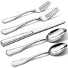 imageKINGSTONE 60Piece Silverware Set 1810 Stainless Steel Flatware Set for 12 Tableware Cutlery Set Utensil Sets for Home Restaurant Mirror Finish Dishwasher SafeSilver
