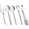 imageKINGSTONE Large Hostess Serving Utensils Set1810 Stainless Steel Heavy Duty 10inch Serving SpoonsSlotted SpoonsServing ForkServing Tongs Cake Pie Server For Buffet Wedding Party GoldSilver