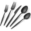 imageKINGSTONE Silverware Set 60Piece Flatware Set Cutlery Set Premium 1810 Stainless Steel Tableware Include Forks Knives Spoons for Home Kitchen Restaurant Wedding Dishwasher SafeGoldBlack