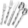 imageKINGSTONE Silverware Set Luxury 30 Piece Flatware Set for 6 1810 Stainless Steel Cutlery Set with Diamond Cut Pattern for Kitchen Home Wedding Party Mirror Polished and Dishwasher SafeSilver