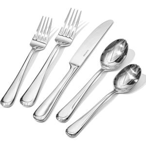 imageKINGSTONE 20 Pieces Silverware Set for 4 Premium Stainless Steel Flatware Set Heavy Duty and Modern Design Cutlery Set Mirror Polished Dishwasher SafeSilver