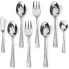 imageKINGSTONE Hammered 8Piece Serving Utensil Set 1810 Stainless Steel Flatware for Catering Party Include Spoons Slotted Spoon Fork Butter Knife  Mirror Finish ampamp Dishwasher SafeSliver