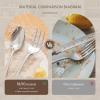imageKINGSTONE Hammered 8Piece Serving Utensil Set 1810 Stainless Steel Flatware for Catering Party Include Spoons Slotted Spoon Fork Butter Knife  Mirror Finish ampamp Dishwasher SafeSliver