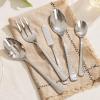 imageKINGSTONE Hammered 8Piece Serving Utensil Set 1810 Stainless Steel Flatware for Catering Party Include Spoons Slotted Spoon Fork Butter Knife  Mirror Finish ampamp Dishwasher SafeSliver