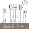 imageKINGSTONE Hammered 8Piece Serving Utensil Set 1810 Stainless Steel Flatware for Catering Party Include Spoons Slotted Spoon Fork Butter Knife  Mirror Finish ampamp Dishwasher SafeSliver