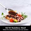 imageKINGSTONE Large Hostess Serving Utensils 4 Piece Set 1810 Stainless Steel Heavy Duty 984inch Spoons for Buffet Wedding Party Catering Dishwasher Safe