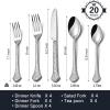 imageKINGSTONE Premium Silverware Sets 1810 Stainless Steel Flatware Set20Piece Cutlery with Tin Flow Handles Dishwasher Safe 20Piece20Piece