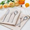 imageKINGSTONE Premium Silverware Sets 1810 Stainless Steel Flatware Set20Piece Cutlery with Tin Flow Handles Dishwasher Safe 20Piece20Piece