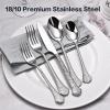imageKINGSTONE Premium Silverware Sets 1810 Stainless Steel Flatware Set20Piece Cutlery with Tin Flow Handles Dishwasher Safe 20Piece30Piece