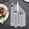 imageKINGSTONE Premium Silverware Sets 1810 Stainless Steel Flatware Set20Piece Cutlery with Tin Flow Handles Dishwasher Safe 20Piece30Piece