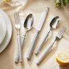 imageKINGSTONE Retro RopePattern Silverware Set 20Piece Flatware Set Cutlery Set Forged with Handcrafted Texture Handles 1810 Stainless Steel Dishwasher SafeSilver