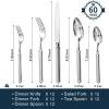 imageKINGSTONE Retro RopePattern Silverware Set 20Piece Flatware Set Cutlery Set Forged with Handcrafted Texture Handles 1810 Stainless Steel Dishwasher SafeSilver