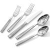 imageKINGSTONE Silverware Set 1810 Stainless Steel Flatware Set  Roman Column Embossed Thick Handle for Wedding Home Restaurant Camping and Party Mirror Polish ampamp Dishwasher Safe 40PieceSliver