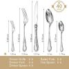 imageKINGSTONE Vintage Carved Silverware Set 40Piece 1810 Stainless Steel Flatware Cutlery Set with Retro Royal Thick Handle Tableware Utensils for Home Restaurant party Wedding Dishwasher SafeSliver