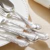 imageKINGSTONE Vintage Carved Silverware Set 40Piece 1810 Stainless Steel Flatware Cutlery Set with Retro Royal Thick Handle Tableware Utensils for Home Restaurant party Wedding Dishwasher SafeSliver