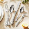 imageKINGSTONE Vintage Carved Silverware Set 40Piece 1810 Stainless Steel Flatware Cutlery Set with Retro Royal Thick Handle Tableware Utensils for Home Restaurant party Wedding Dishwasher SafeSliver