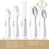 imageKingstone Hammered Silverware Set 20Piece Flatware Set for 4 1810 Stainless Steel Heavy Duty Cutlery Set Mirror Polished Utensil Sets for Home Restaurant wedding Dishwasher SafeSliver