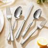 imageKingstone Hammered Silverware Set 20Piece Flatware Set for 4 1810 Stainless Steel Heavy Duty Cutlery Set Mirror Polished Utensil Sets for Home Restaurant wedding Dishwasher SafeSliver