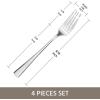 imageKINGSTONE 4 Piece Dinner Forks Set 1810 Stainless Steel Forks Silver Food Grade Fork Set of 4 Metal Forks for Home Kitchen Weddings Parties or Restaurant Dishwasher Safe818inchesSilver