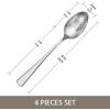 imageKINGSTONE 4 Piece Dinner Spoon Set 1810 Stainless Steel Spoons Silver Food Grade Table spoons of 4 Metal Spoons for Home Kitchen Weddings Parties or Restaurant Dishwasher Safe815inchesSilver