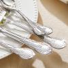 imageKINGSTONE Vintage Silverware Set 20Piece 1810 Stainless Steel Silverware Set for 4 with Floral Handles Design Mirror Polished Utensil Sets for Home Restaurant WeddingDishwasher SafeSilver