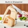 imageKINGSTONE Kitchen Knife Set with Block 14 Pcs German Stainless Steel Knife Set with Builtin Sharpener Dishwasher Safe Knife Block Setnatural 14pcsNatural