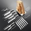 imageKINGSTONE Kitchen Knife Set with Block 14 Pcs German Stainless Steel Knife Set with Builtin Sharpener Dishwasher Safe Knife Block Setnatural 14pcsNatural