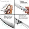 imageKINGSTONE Kitchen Knife Set with Block 14 Pcs German Stainless Steel Knife Set with Builtin Sharpener Dishwasher Safe Knife Block Setnatural 14pcsWalnut