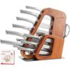 imageKINGSTONE Kitchen Knife Set with Block 14 Pcs German Stainless Steel Knife Set with Builtin Sharpener Dishwasher Safe Knife Block Setnatural 14pcsWalnut