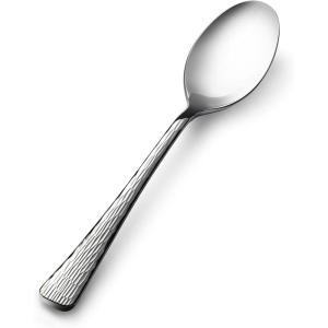 imageKINGSTONE 16Piece Dinner Spoons 1810 Stainless Steel Soup Set 8quot Hammered Metal Spoons for Home Kitchen or Restaurant Nontoxic ampamp Mirror Polished Dishwasher SafeDinner Spoons Set