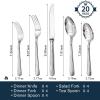 imageKINGSTONE 60Piece Silverware Set 1810 Stainless Steel Flatware Set  Luxury Elegant Striped Cutlery with Dishwasher Safe Durable for Family Dining Catering Weddings Anniversaries GiftSilver