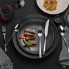 imageKINGSTONE Flatware Set 40Piece Luxury Silverware Set for 8 1810 Stainless Steel Cutlery Utensils Sets with European Design Pure Hand Mirror Polished Perfect for Family ampamp Parties Dishwasher Safe40Piece