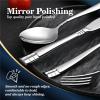 imageKINGSTONE Flatware Set 40Piece Luxury Silverware Set for 8 1810 Stainless Steel Cutlery Utensils Sets with European Design Pure Hand Mirror Polished Perfect for Family ampamp Parties Dishwasher Safe40Piece