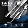 imageKINGSTONE Flatware Set 40Piece Luxury Silverware Set for 8 1810 Stainless Steel Cutlery Utensils Sets with European Design Pure Hand Mirror Polished Perfect for Family ampamp Parties Dishwasher Safe40Piece