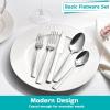 imageKINGSTONE Orion 20Piece Silverware Service for 4  Premium Stainless Steel Flatware Set Basic Silverware Set Modern Utensils Set for Everyday Use Lightweight Cutlery Set Easy to Carry
