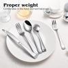 imageKINGSTONE Silverware Set  20 Piece Flatware Set Premium Stainless Steel Cutlery with Bead Edge Matte Finished for Home Party Wedding