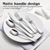 imageKINGSTONE Silverware Set  20 Piece Flatware Set Premium Stainless Steel Cutlery with Bead Edge Matte Finished for Home Party Wedding