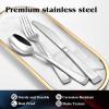 imageKINGSTONE Silverware Set  20 Piece Flatware Set Premium Stainless Steel Cutlery with Bead Edge Matte Finished for Home Party Wedding