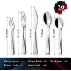 imageKINGSTONE Silverware Set 30 Piece Flatware Set for 6 Premium Stainless Steel Cutlery Set with Bead Edge Mirror Polished Kitchen Utensil Set for Home Party Wedding