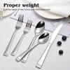 imageKINGSTONE Silverware Set 30 Piece Flatware Set for 6 Premium Stainless Steel Cutlery Set with Bead Edge Mirror Polished Kitchen Utensil Set for Home Party Wedding